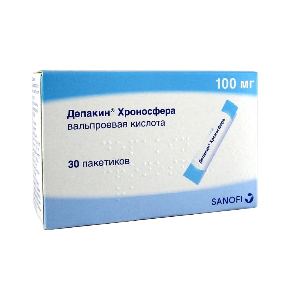 Депакин Хроносфера гранулы в пак. 100 мг, 30 шт.