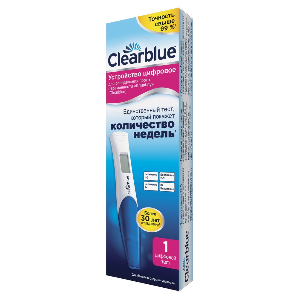 ClearBlue Digital Тест для определения беременности и срока цифровой, 1 шт