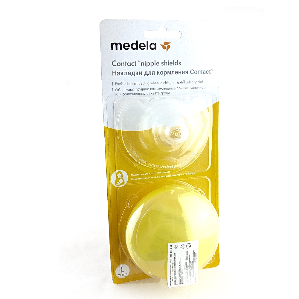 Medela Contact силиконовые накладки на грудь для кормления размером L, №2