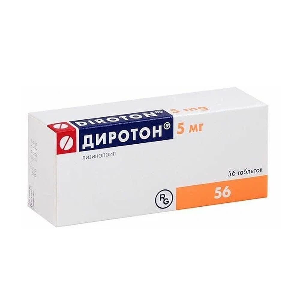 Диротон таблетки 5 мг, 56 шт.