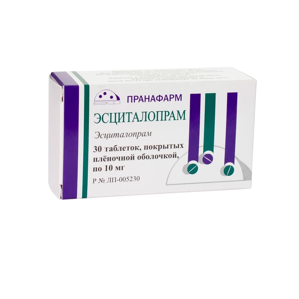 Эсциталопрам таблетки 10 мг, 30 шт