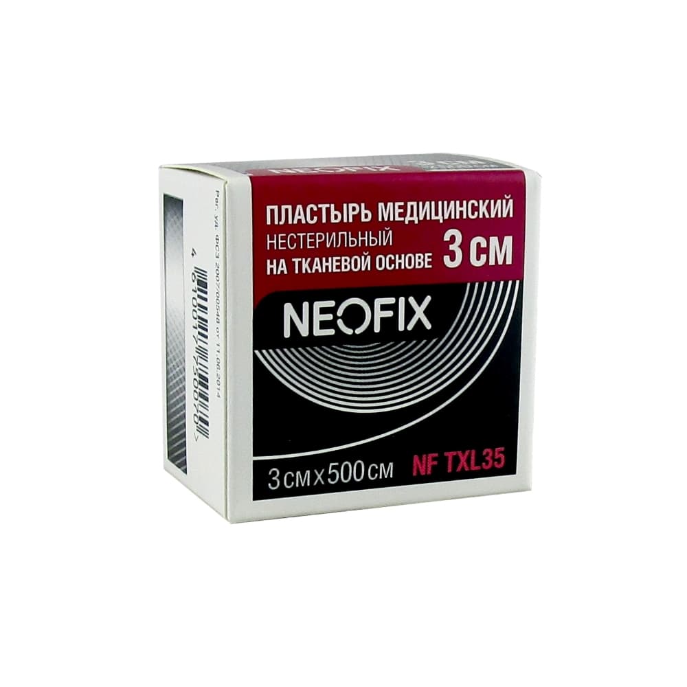 Neofix Пластырь медицинский нестерильный на тканевой основе, 3см х 500см