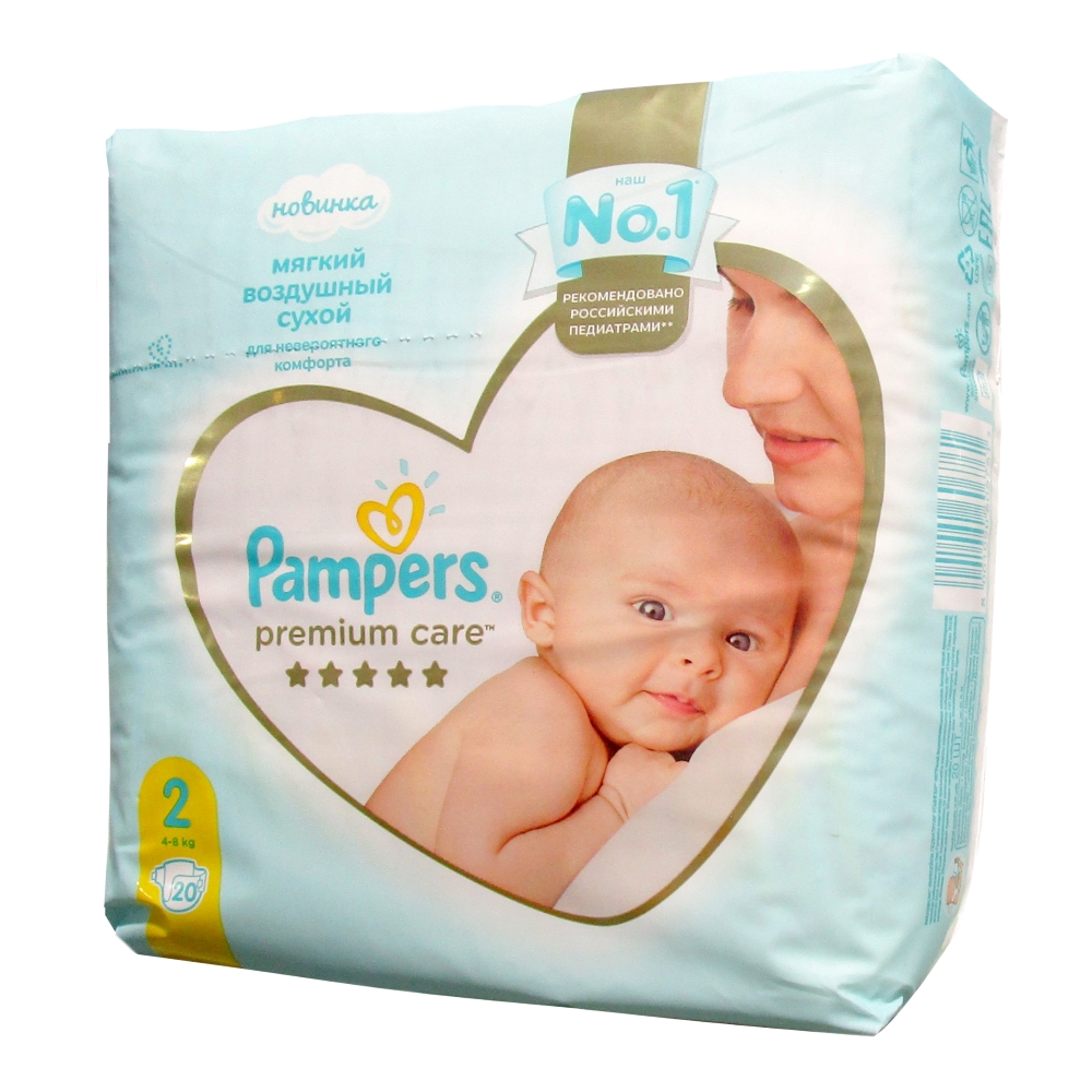 Pampers Premium Care Newborn подгузники 4-8 кг, 20 шт.