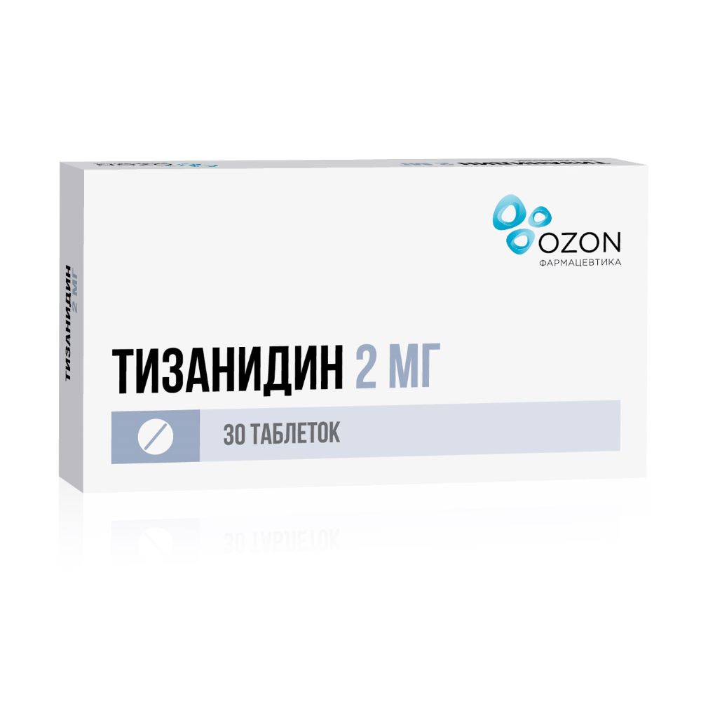 Тизанидин таблетки 2 мг, 30 шт.