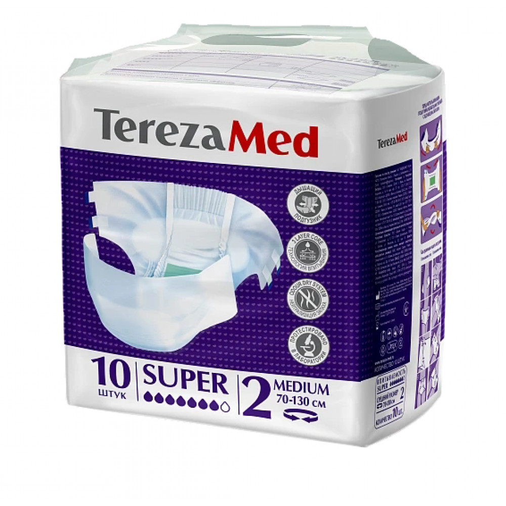Tereza Med  Подгузники для взрослых Super 2 Medium, 10 шт