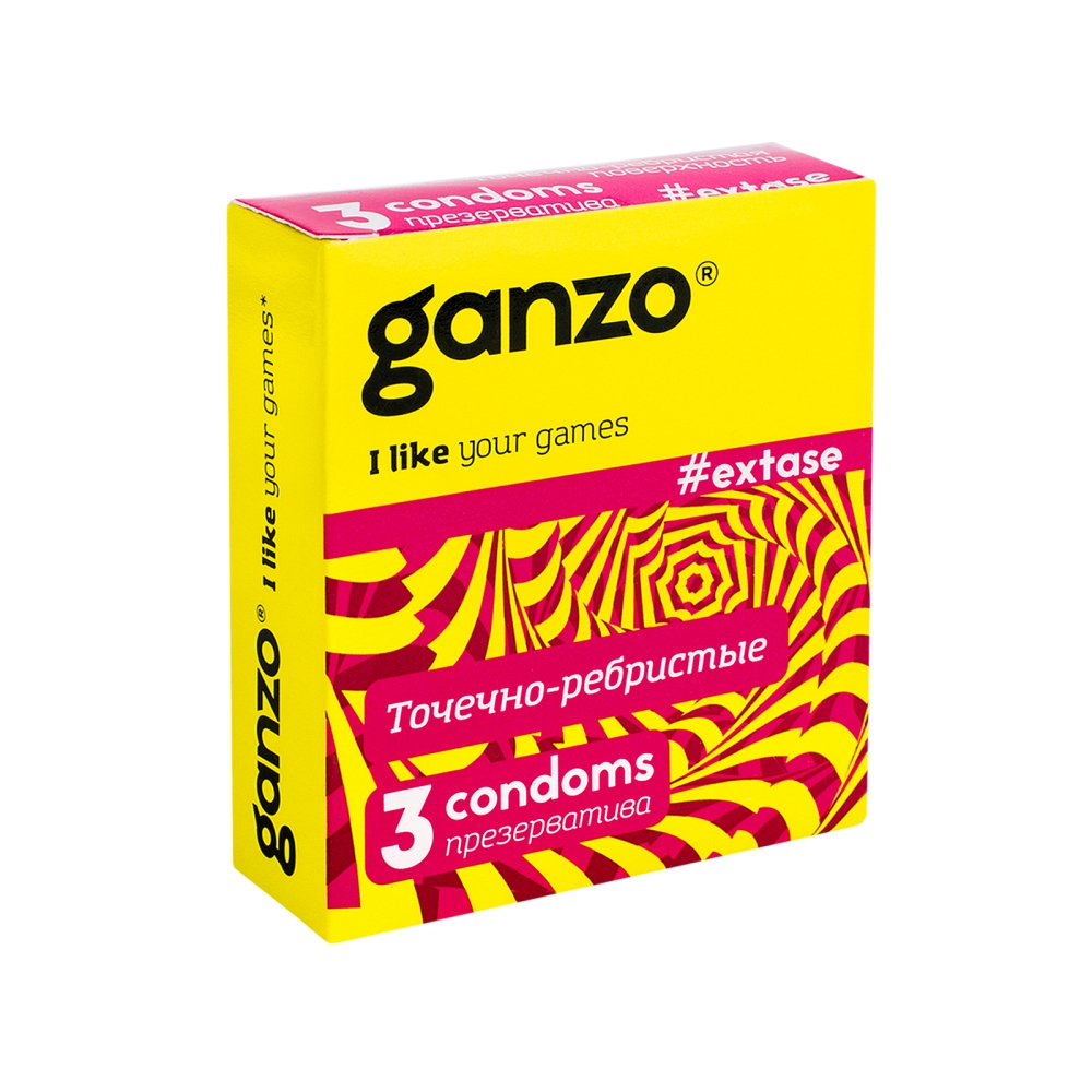 Ganzo Презервативы точечно-ребристые, 3 шт