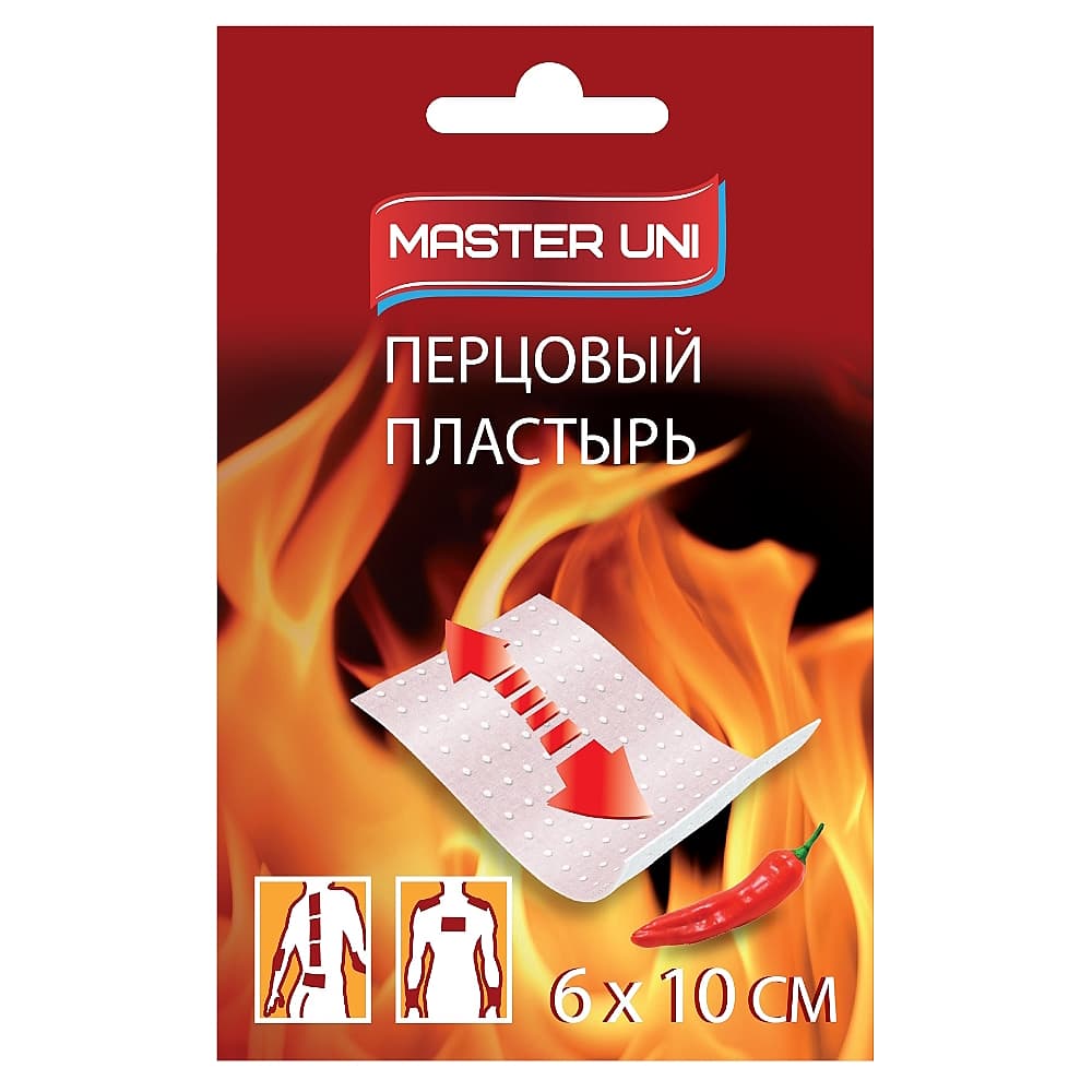 Пластырь MASTER UNI медицинский перцовый 6x10, 1 шт.