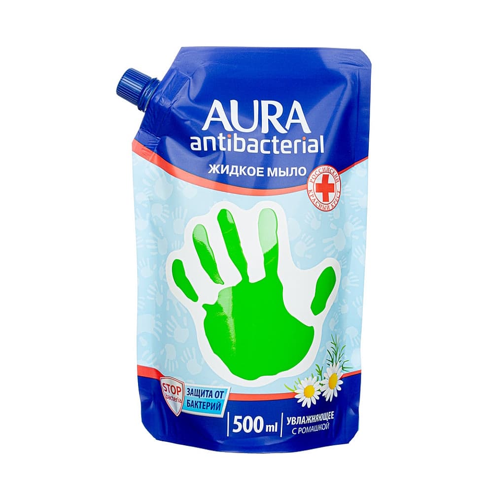 Aura жидкое мыло для всей семьи с антибактериальным эффектом (ромашка) antibacterial, 500 мл