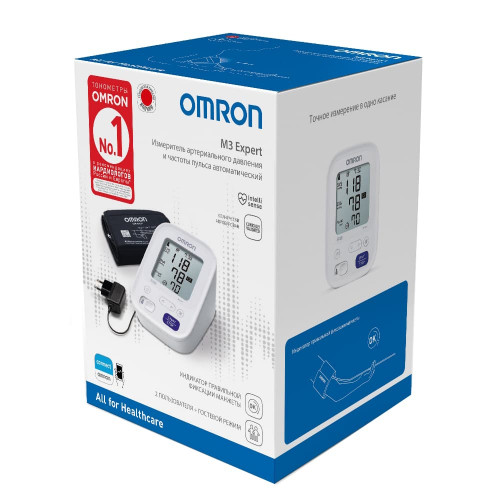 OMRON автоматический тонометр M3 Expert (Hem-7132-Alru) с адаптером и универсальной манжетой