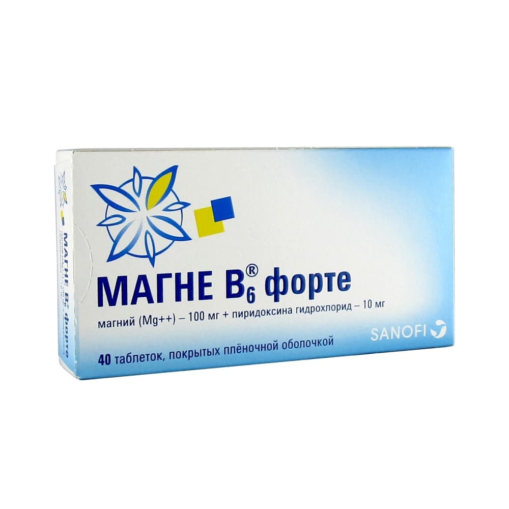 Магне B6 Форте таблетки п.о. 10 мг, 40 шт.