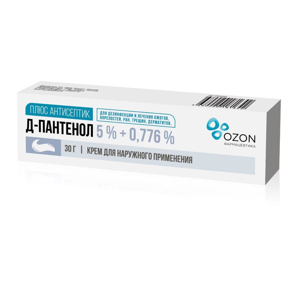 Д-пантенол + антисептик крем 5%+0,776%, 30 г.
