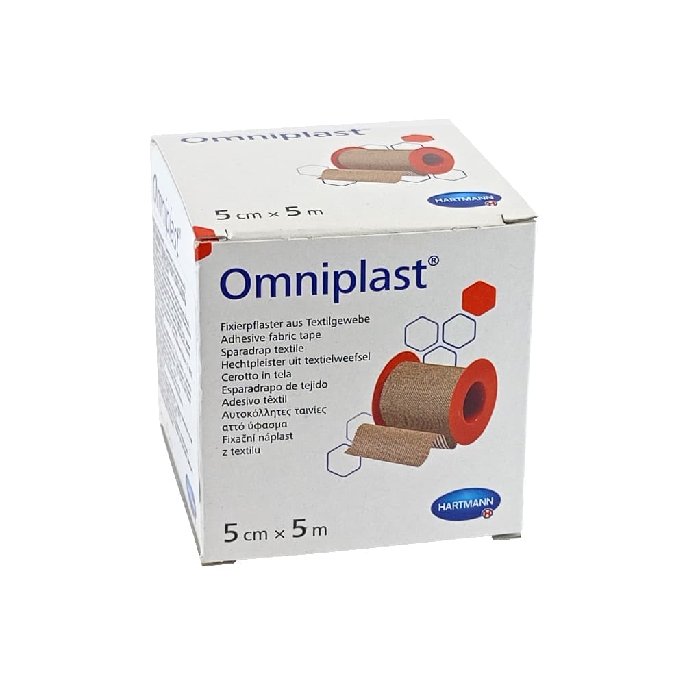 Omniplast Пластырь из текстильной ткани, 5см х 5м, 1 шт.