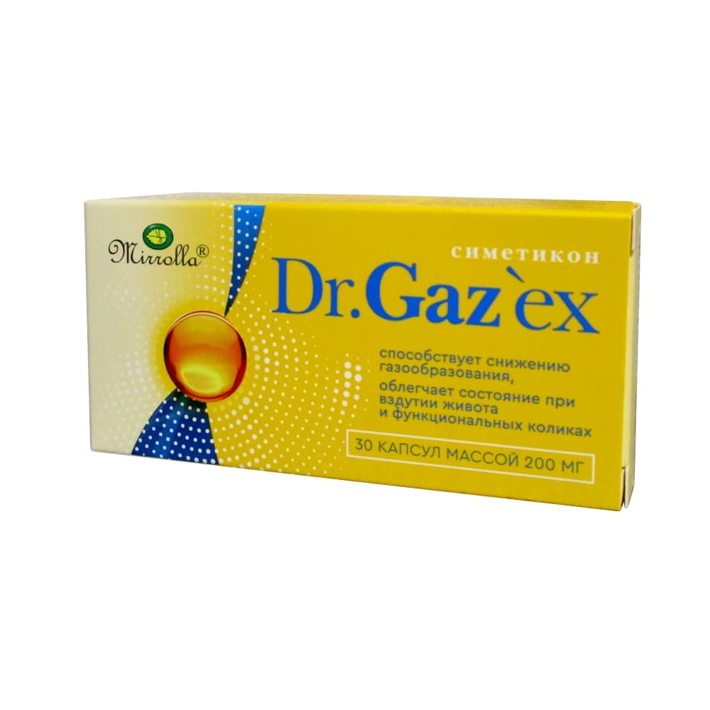 Dr.Gazex симетикон капсулы 200 мг, 30 шт