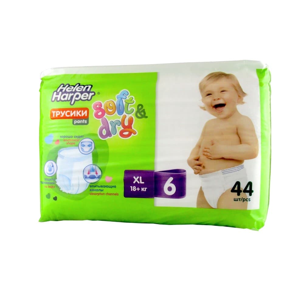 Helen Harper Soft & Dry Подгузники-трусики детские 6 XL >18 кг, 44 шт.