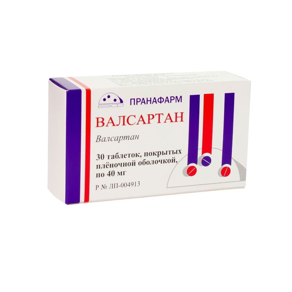 Валсартан-прана таблетки п.п.о. 40 мг, 30 шт