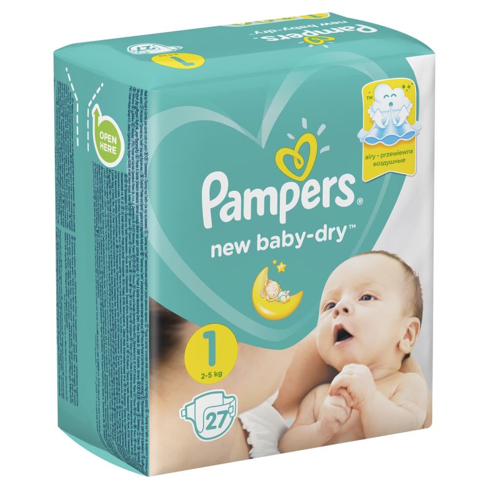 Pampers New Baby-Dry 1 подгузники 2-5 кг, 27 шт.
