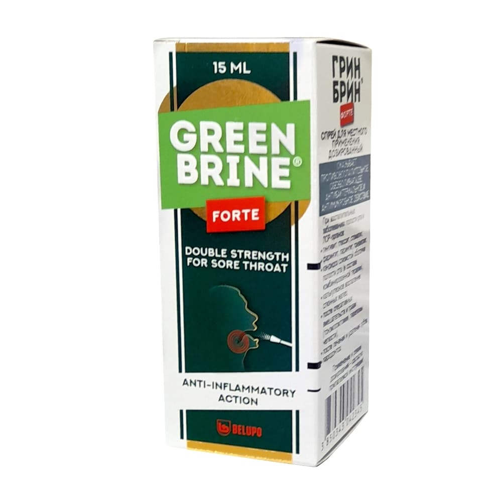 Грин Брин Форте, 0.51 мг/доза, спрей для местного применения дозированный, 15 мл, 1 шт.