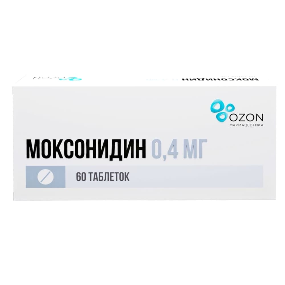 Моксонидин таблетки 0,4 мг, 60 шт