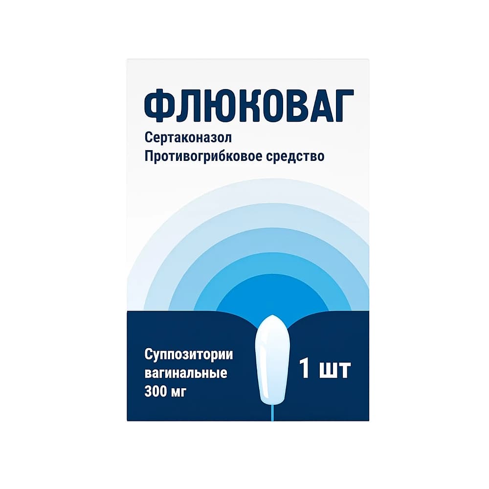 Флюковаг супп вагин 300 мг, 1 шт