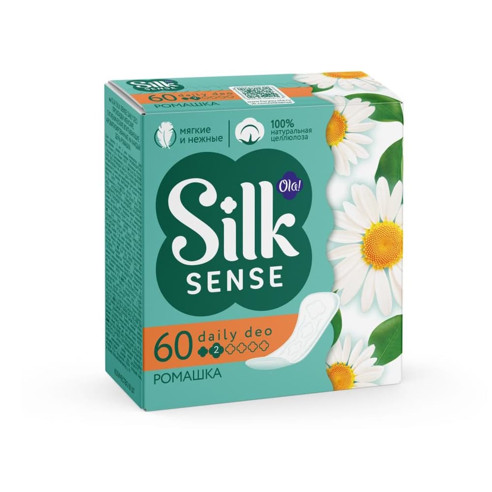 OLA Прокладки ежедневные Silk Sense ароматические daily deo, ромашка, 60 шт