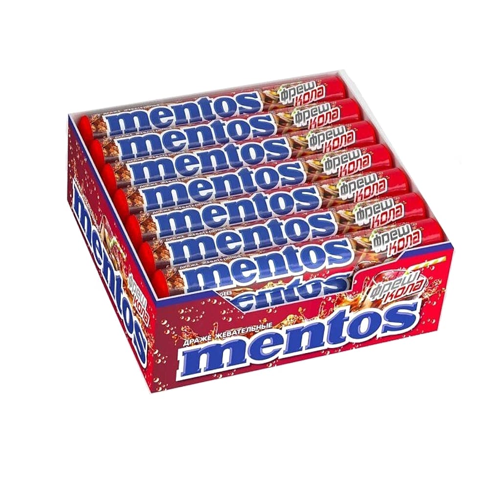 Mentos жевательное драже (кола), 37,5 гр