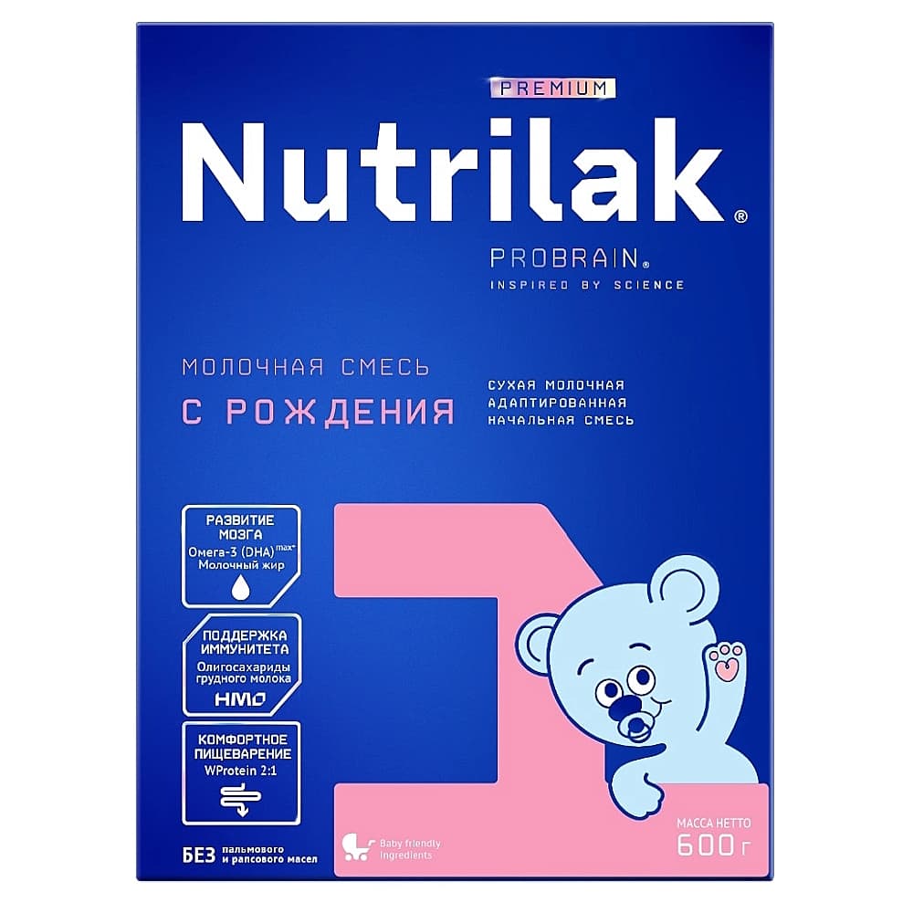 Nutrilak Premium 1, смесь сухая, молочная, с рождения, 600г