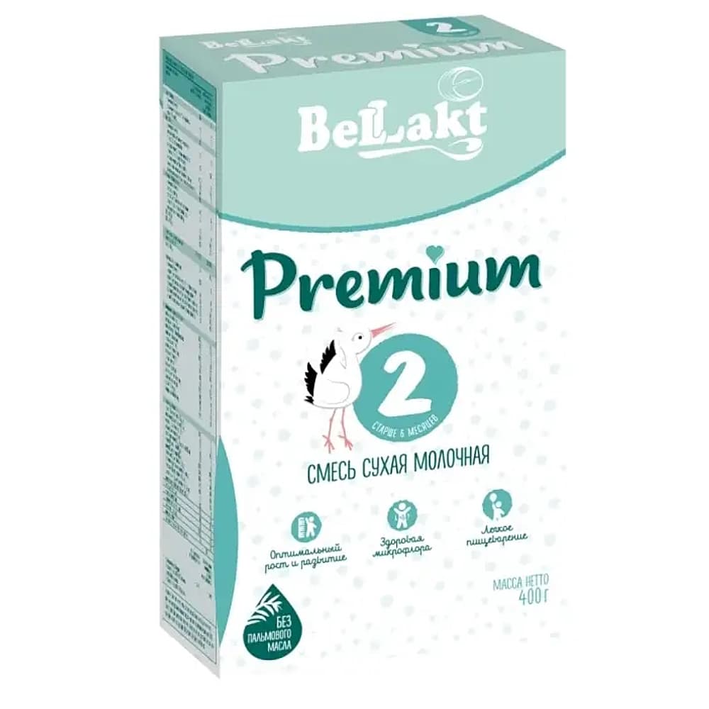 Беллакт Premium 2 смесь сухая молочная, с 6-ти месяцев, 400г