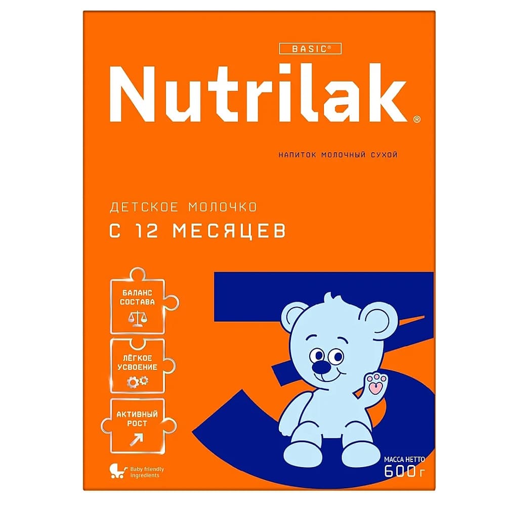Nutrilak 3, смесь сухая, молочная, с 12-ти месяцев, 600г