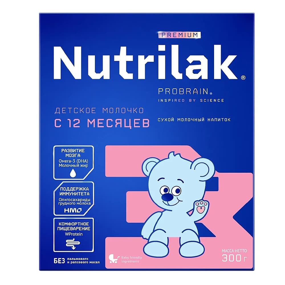 Nutrilak Premium 3, смесь сухая, молочная, с 12-ти месяцев, 300г