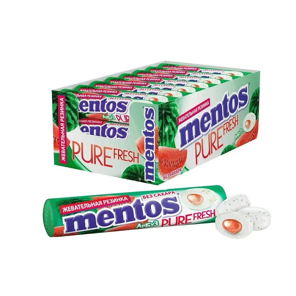 Mentos Pure Fresh жевательная резинка со вкусом арбуза, 15,5гр