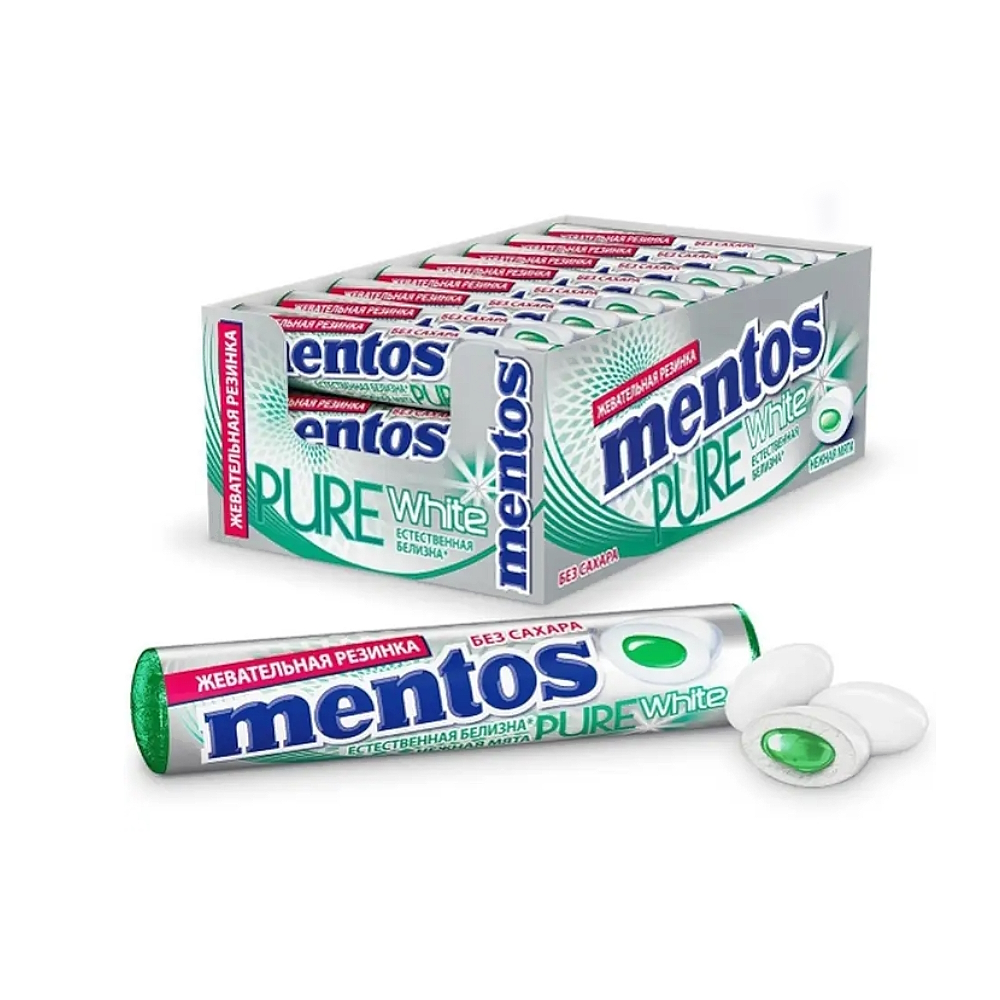 Mentos Pure Fresh жевательная резинка со вкусом нежной мяты, 15,5гр