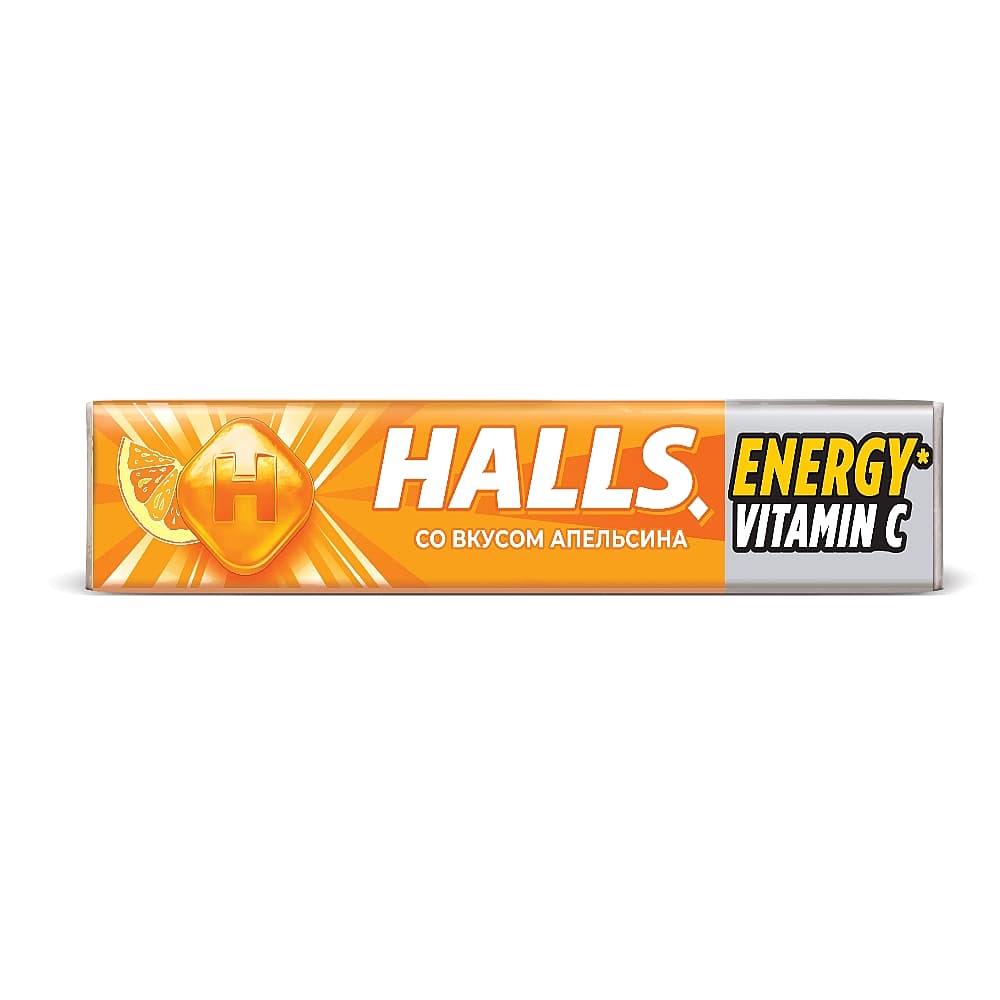 Halls леденцы (апельсин и витамин С), 25 гр
