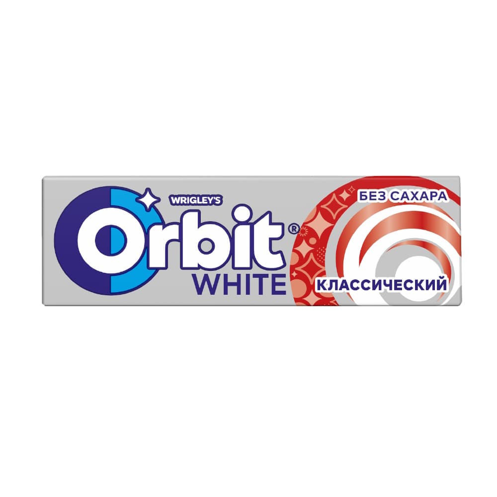 ORBIT WHITE жевательная резинка, классическая, 13,6 гр