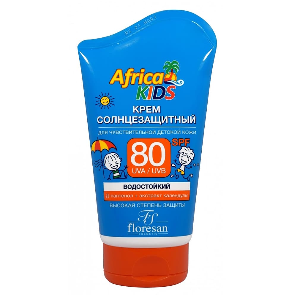 FLORESAN Africa Kids солнцезащитный крем для детей SPF80, 100 мл