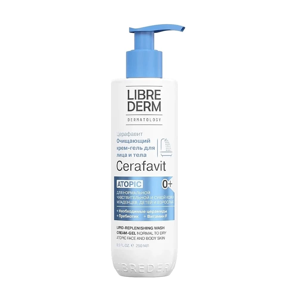 LIBREDERM Cerafavit очищающий крем-гель для душа, с церамидами и прибиотиками, 250мл