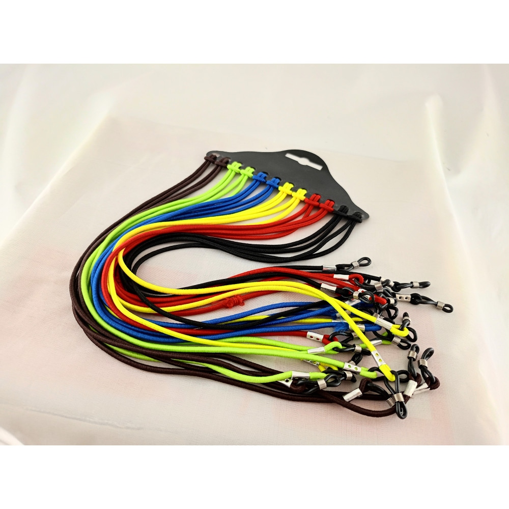 Шнурки для очков AVIQA резиновые, цветные, 12шт /8802