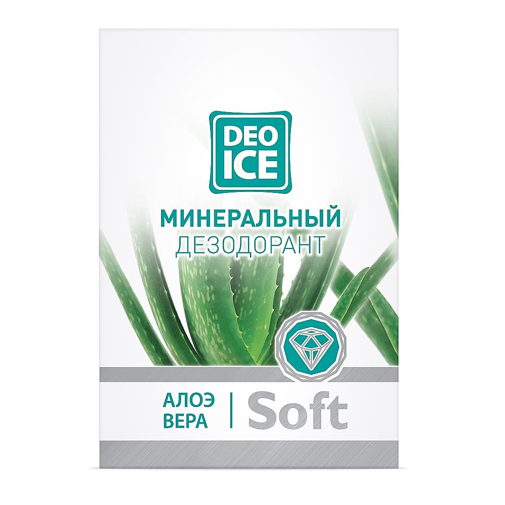 DEOICE Soft Дезодорант минеральный с алое вера, 40 г