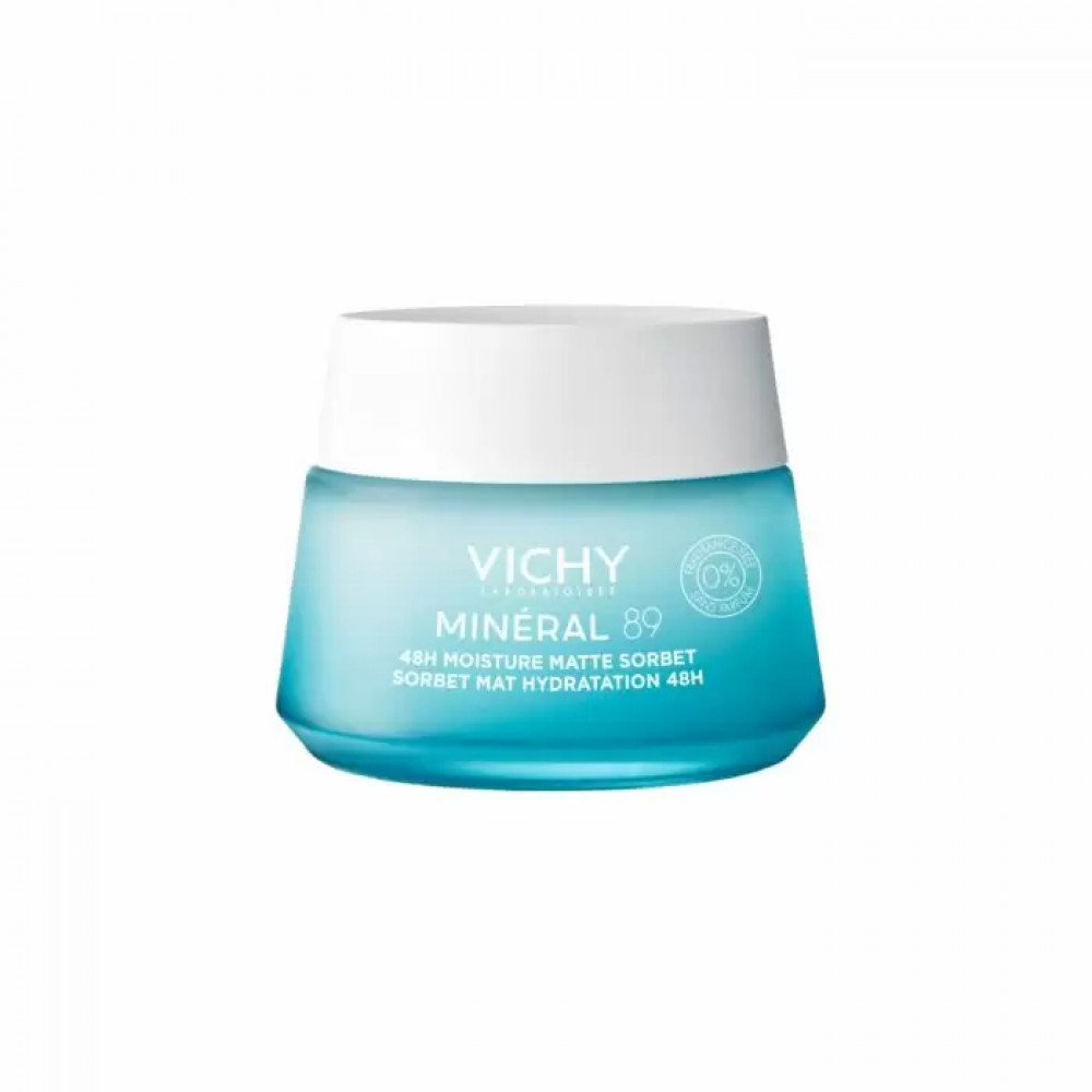 VICHY Mineral 89 матирующий гель-сорбет для лица с увлажнением на 48 часов, 50 мл.