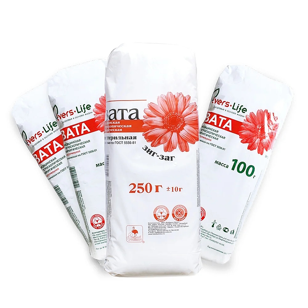 EVERS стерильная медицинская вата, 250 гр.