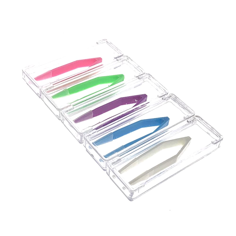 Пинцет для линз в футляре, оранжевый 6см