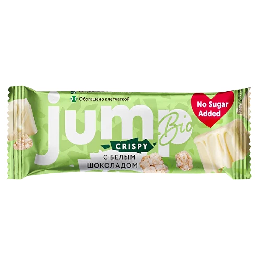 Протеиновый батончик JUMP BIO с белым шоколадом и воздушным рисом 40г