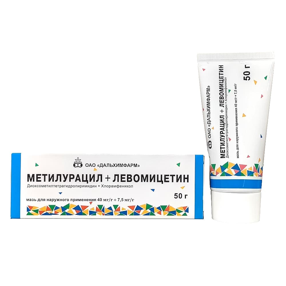 Метилурацил+Левомицетин мазь 50гр