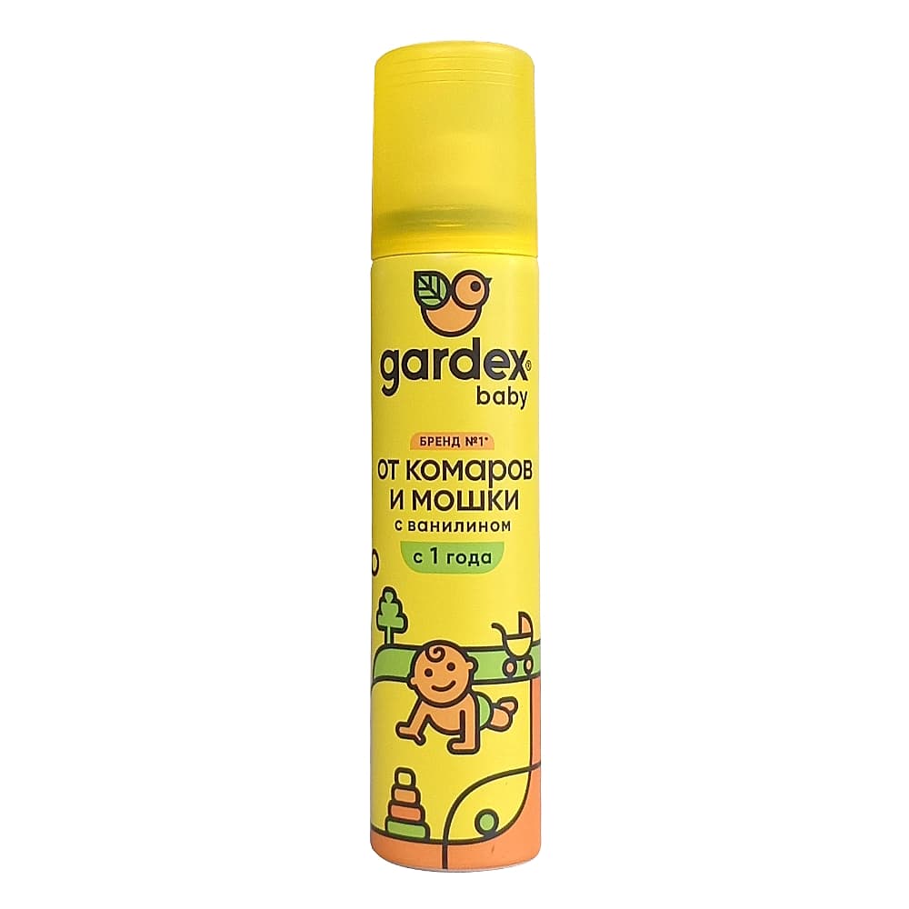 Gardex Baby Аэрозоль от комаров и мошек, для детей с 1 года, с ванилином 80 мл