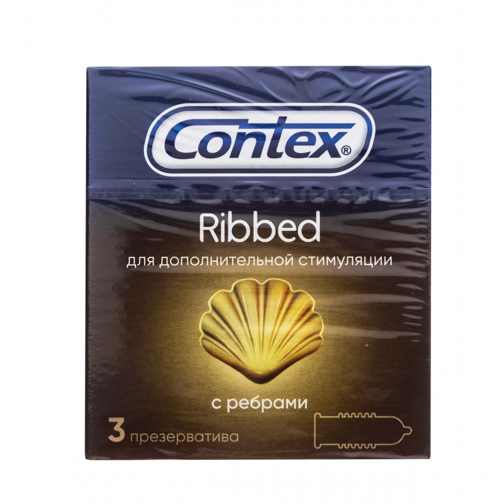 CONTEX Ribbed презервативы с ребрами для дополнительной стимуляции, №3