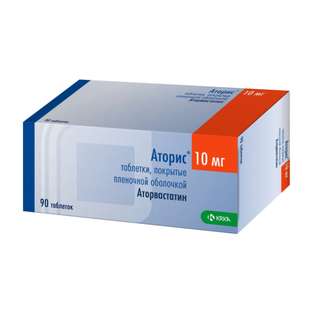 Аторис таблетки п.о. 10 мг, 90 шт.