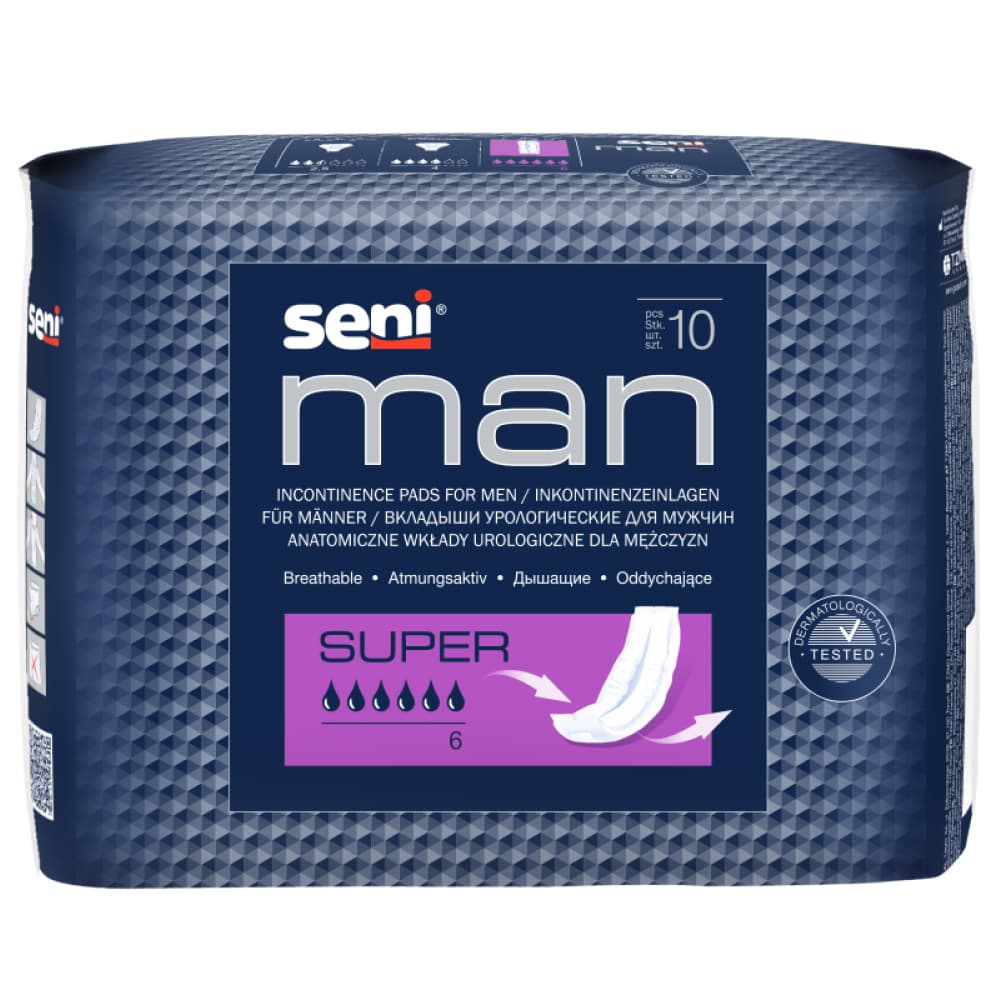 Seni Man вкладыши урологические Super для мужчин , 10 шт.