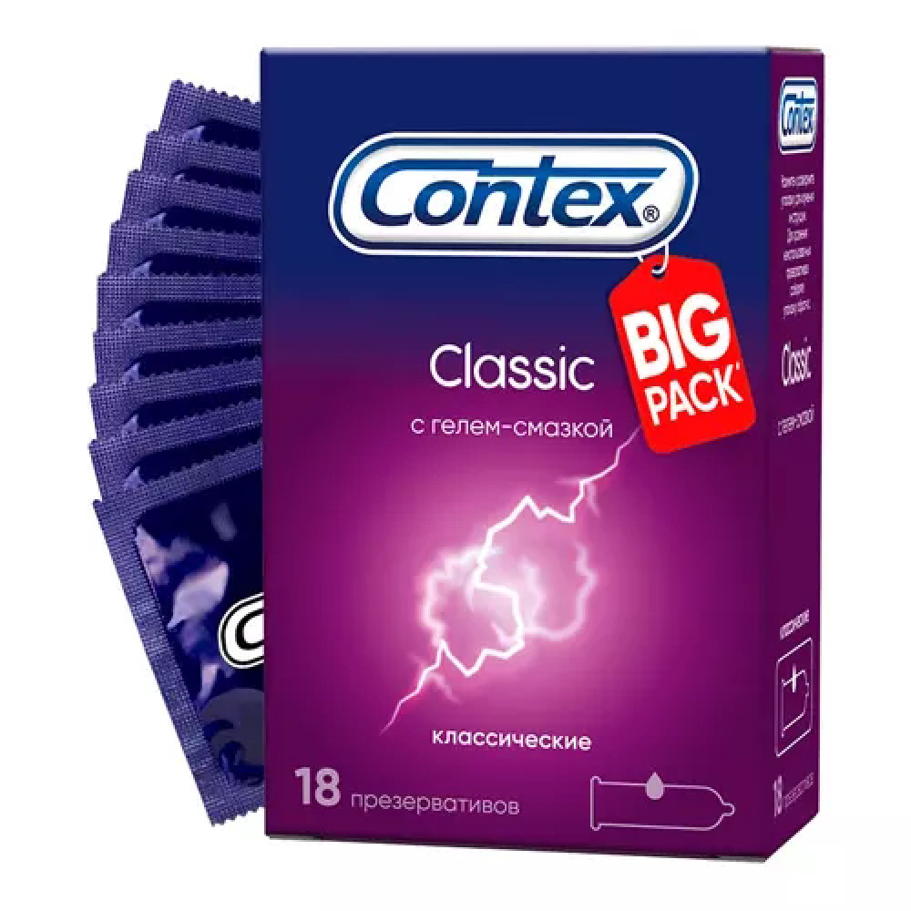 CONTEX Classic презервативы с гелем-смазкой, №18