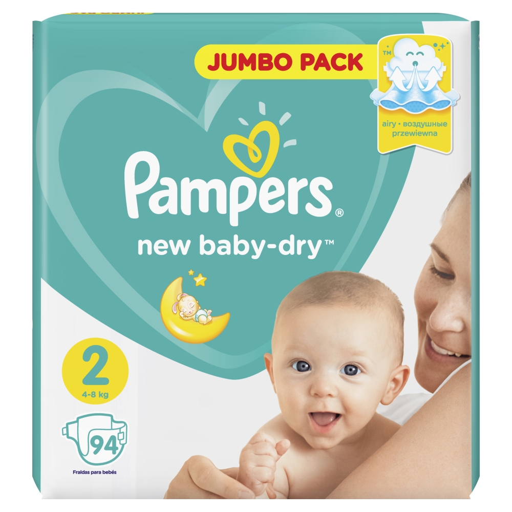 Pampers New Baby-Dry Mini 2 подгузники 4-8 кг, 94 шт.