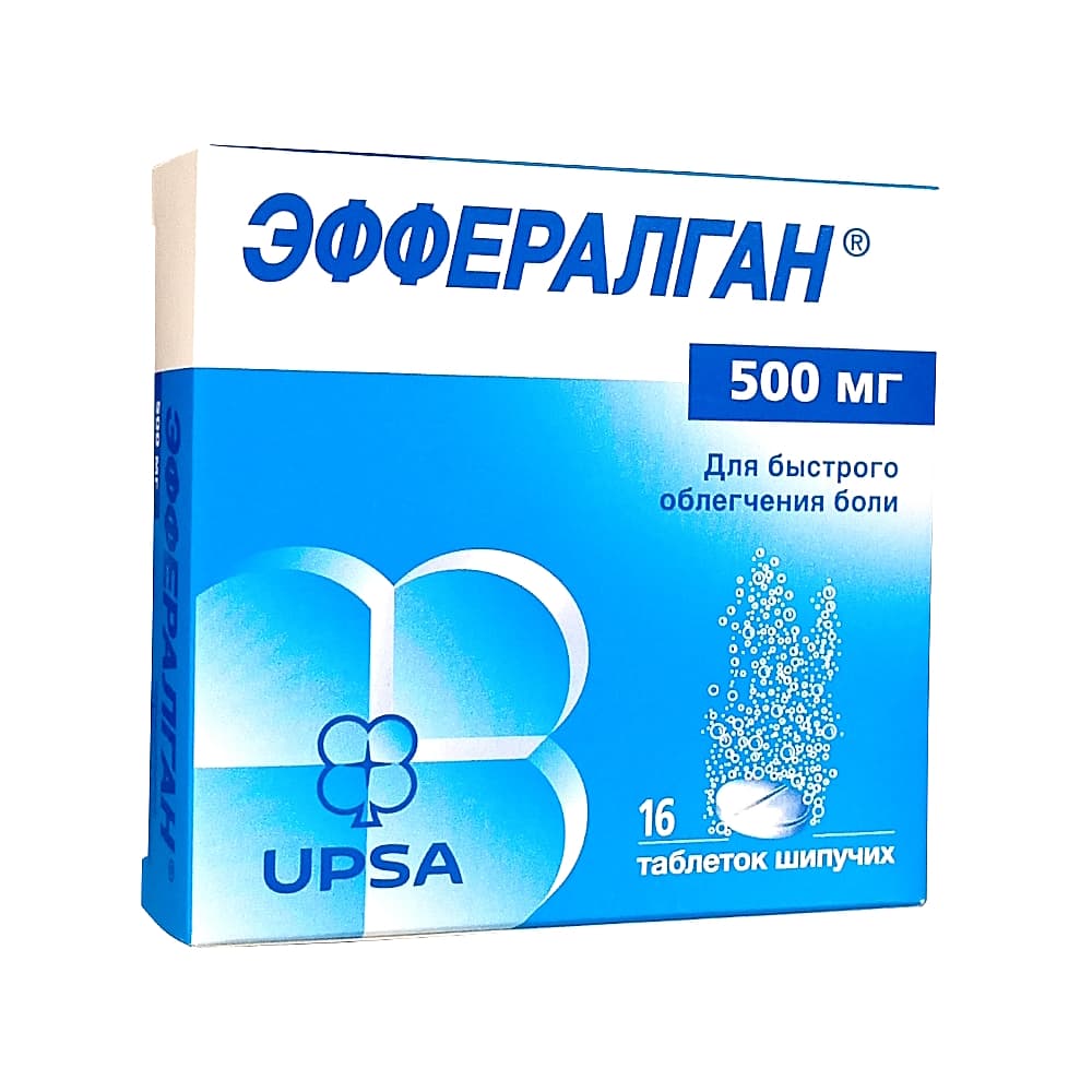 Эффералган таблетки шипучие 500 мг, 16 шт.