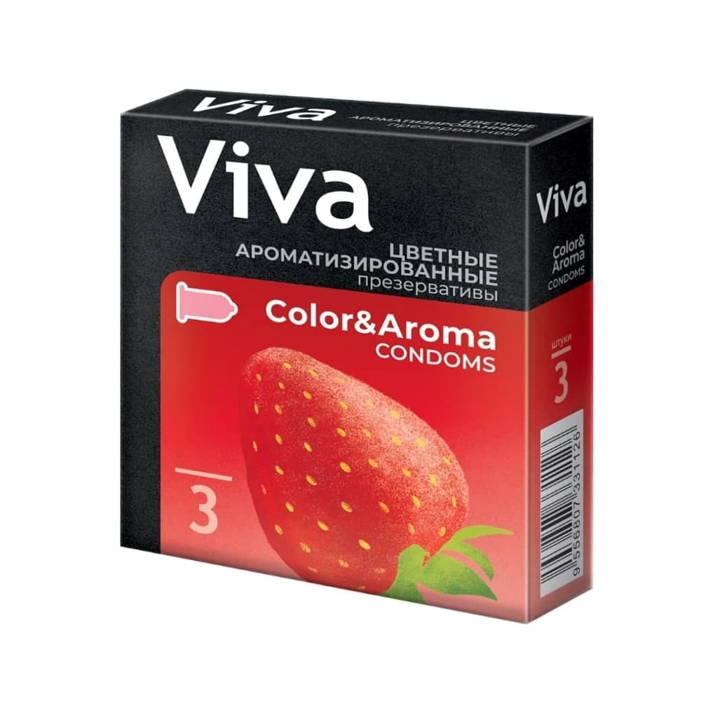 VIVA Презервативы цветные ароматизированные, 3 шт